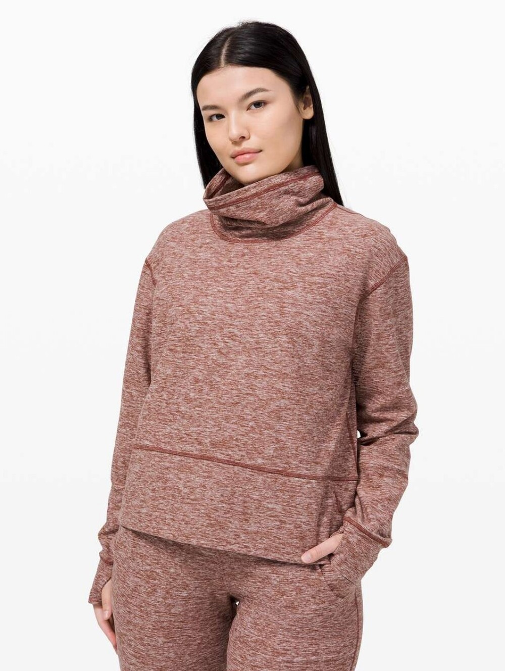 Lululemon Ready to Rulu Fleece Pullover Heathered Savannah, Size 10